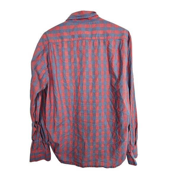 Bonobos Shirt Red Blue Checker Dress Shirt Button Down Long Sleeve Men M - Picture 8 of 8
